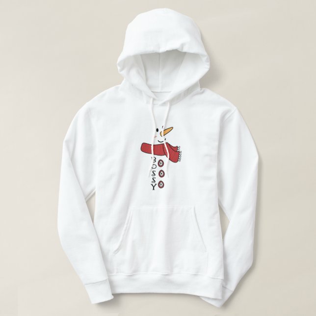 Veste À Capuche Costume Bossy Snowman Famille Matching Funny Chris (Design devant)