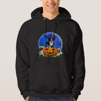 Veste À Capuche Costume Boston Terrier Chien Halloween Filles Lune