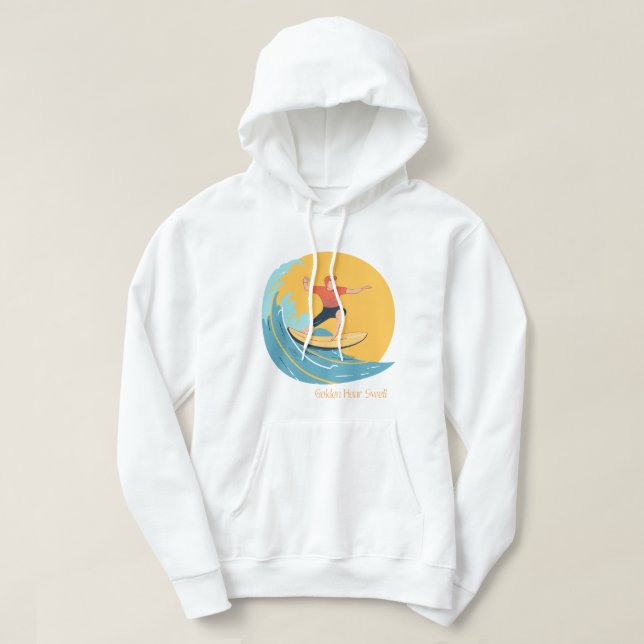 Veste À Capuche Coucher de soleil et surf (Design devant)
