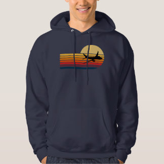 Veste À Capuche Coucher de soleil Retro Plane Retro Voler Vintage