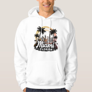 Veste À Capuche Coucher de soleil sur Miami en Floride