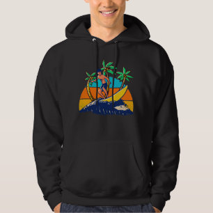 Veste À Capuche Coucher de soleil surfer Tropical Retro