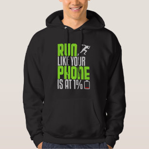 Veste À Capuche Coureur Drôle Comme Téléphone Sur La Moitié Marath