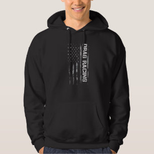 Veste À Capuche Courses de Drag Racing  Citations du Drapeau Améri