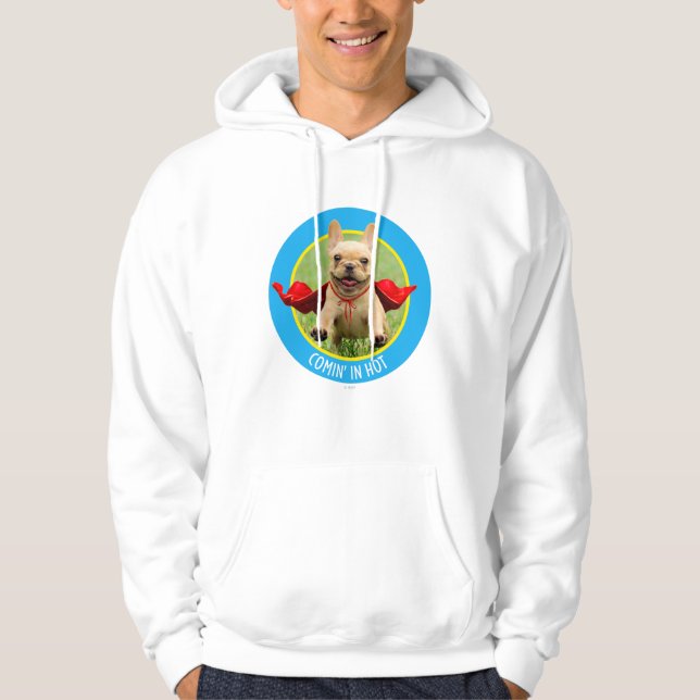 Veste À Capuche Courses mignonnes de super héros de bouledogue (Devant)