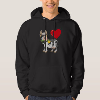 Veste À Capuche Cow With Heart Balloon Valentines Day Love Boys