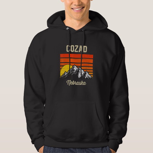 Veste À Capuche Cozad Nebraska Ville Ville État Retro Usa (Devant)