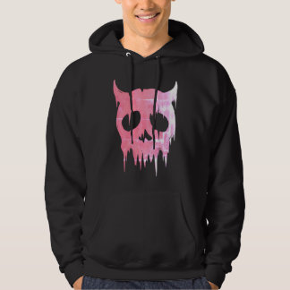 Veste À Capuche Crâne de Démon Ruisselant en Rose Néon