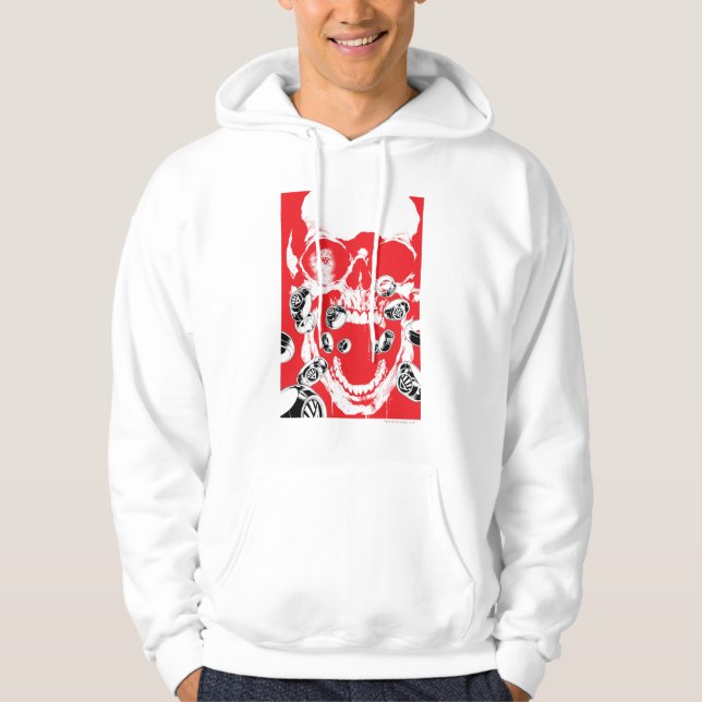 Veste À Capuche Crâne et anneaux - Rouge (Devant)