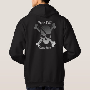 Veste À Capuche Crâne funky pirate avec texte personnalisé