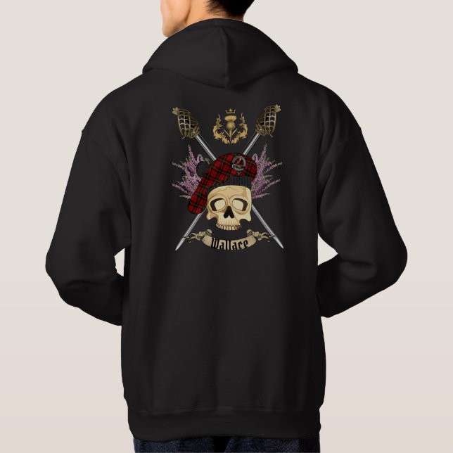 Veste À Capuche Crâne Wallace et épées croisées (Dos)