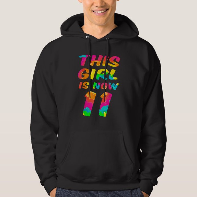 Veste À Capuche Cravate-Dye Lettering fille 11e anniversaire (Devant)