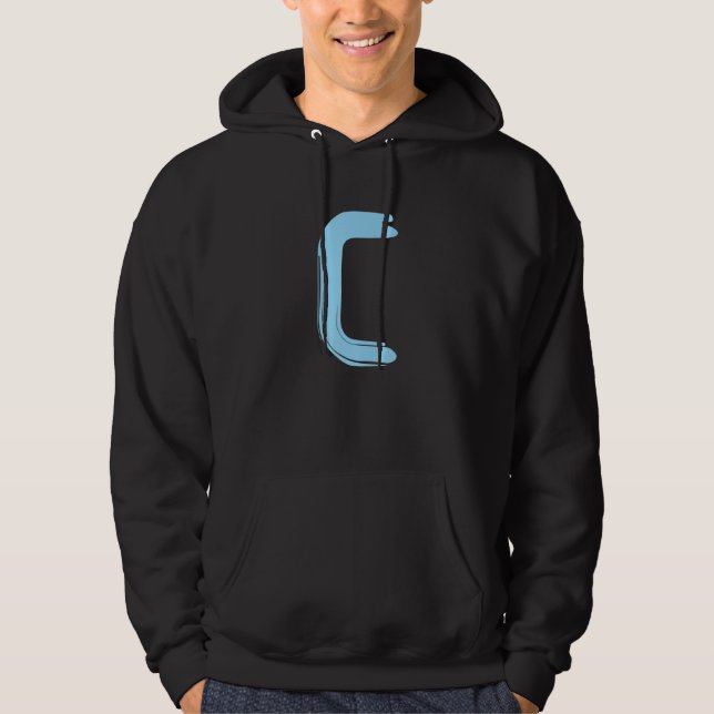 Veste À Capuche Creative Bold Light Blue Letter C - Design Alphabe (Devant)