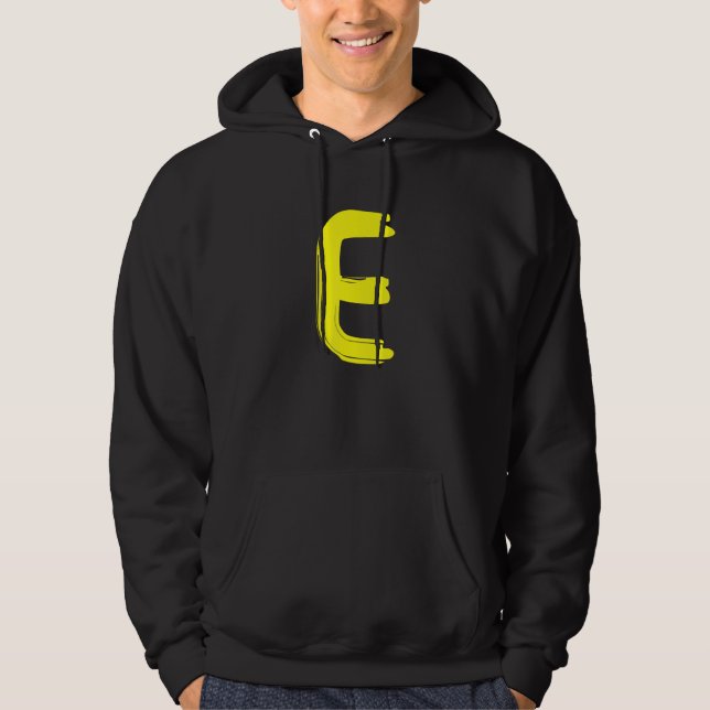 Veste À Capuche Creative Bold Yellow Letter E - Design Alphabet -  (Devant)