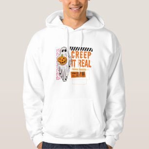Veste À Capuche Creep It Real : Noir et Orange Éffrayant Halloween