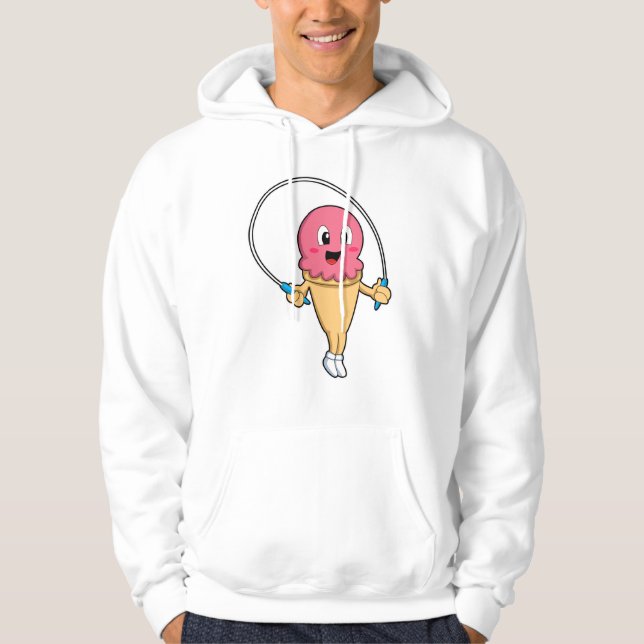 Veste À Capuche Crème glacée à Fitness avec corde (Devant)