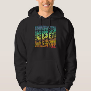 Veste À Capuche Cricketer Word Cloud Cricketer Bat and Ball Player