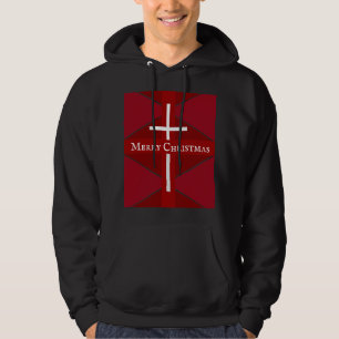 Veste À Capuche Croix blanche Noël Rouge Design chrétien
