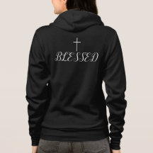 Croix et "bienheureux" Black ZIP-UP cité
