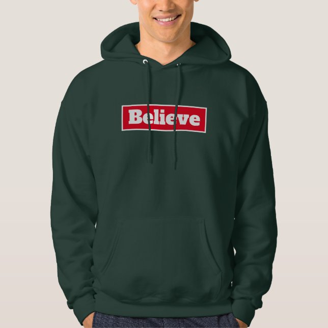 Veste À Capuche Croyez la citation motivationnelle masculine (Devant)