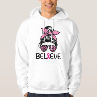 Veste À Capuche Croyez Nœud Messy Léopard Ruban Cancer du Sein Awa