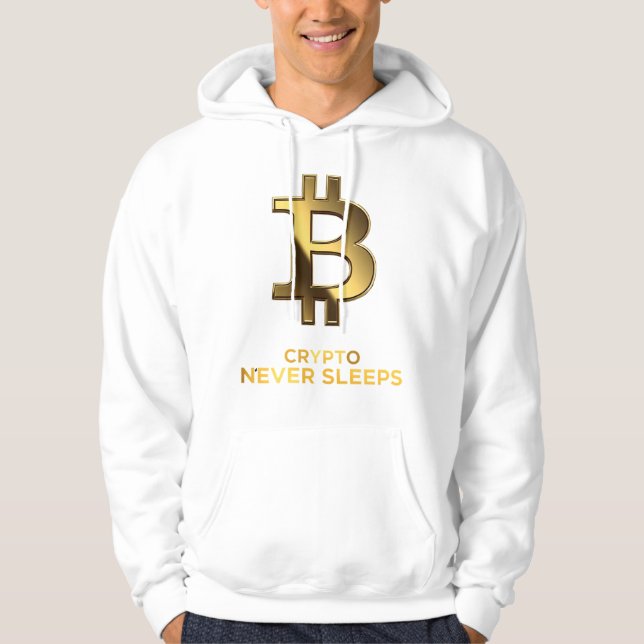 Veste À Capuche Crypto Never Sleeps Bitcoin Hoodie (Devant)