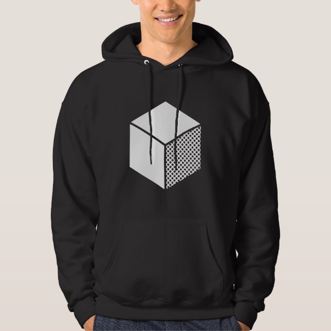 Veste À Capuche Cube - Blanc sur foncé (Devant)