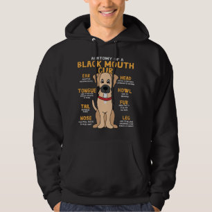 Veste À Capuche Cur à bouche noire Anatomie Drôle Chien Maman Papa