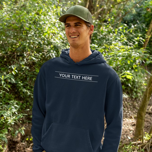 Veste À Capuche Custom Basic Dark Navy Blue Ajouter votre texte Ho (Custom Basic Dark Navy Blue Add Your Text Men's Hoodie)