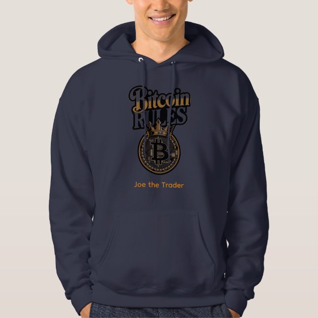 Veste À Capuche Custom Name Bitcoin Rules Hoodie (Devant)