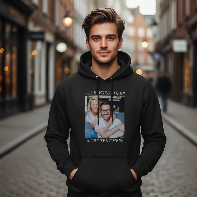 Veste À Capuche Custom Photo & Personalized Text Graphic Hoodie (Créateur téléchargé)