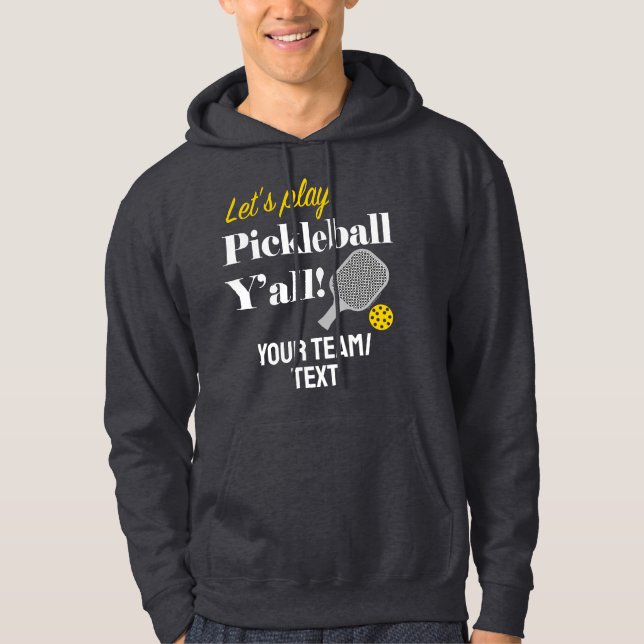 Veste À Capuche Custom Pickleball Team Hoodie Add Your Text Club (Devant)