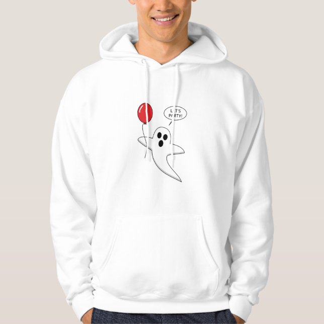 Veste À Capuche Cute Cartoon Ghost with Red Balloon (Devant)