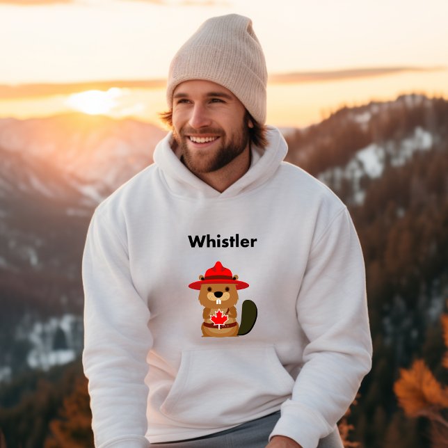 Veste À Capuche Cute castor Whistler Canada avec feuille d'érable (Créateur téléchargé)