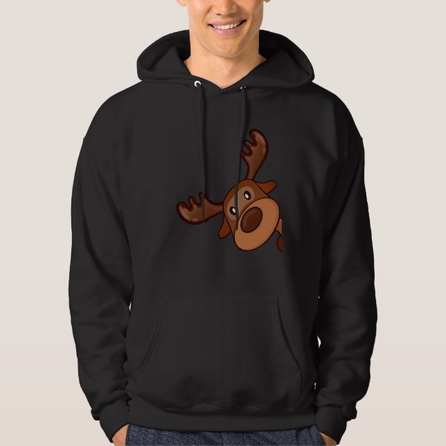 Veste À Capuche Cute Kawaii Moose Elk Deer Funny Alaska Moose (Devant)