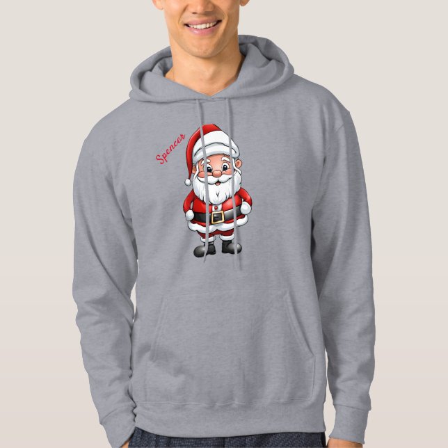 Veste À Capuche Cute Little Cartoon Père Noël (Devant)
