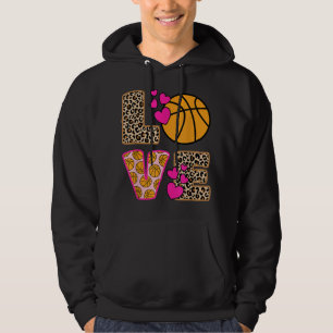 Veste À Capuche Cute Love Basketball Leopard Print Women Girls Bas