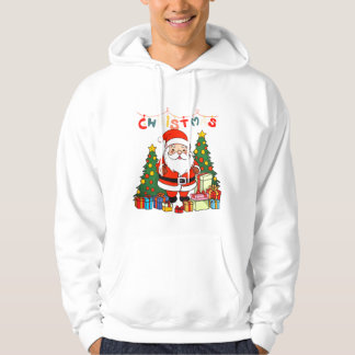 Veste À Capuche Cute Santa Claus with Christmas Trees & Gifts – Me