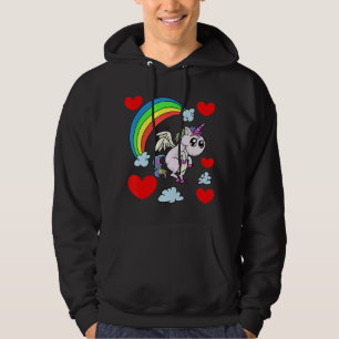 Veste À Capuche Cute Unicorn Valentines Journée Pour Les Enfants