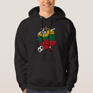 Veste À Capuche Dabbing French Bulldog Lituanie Soccer Fan Jersey