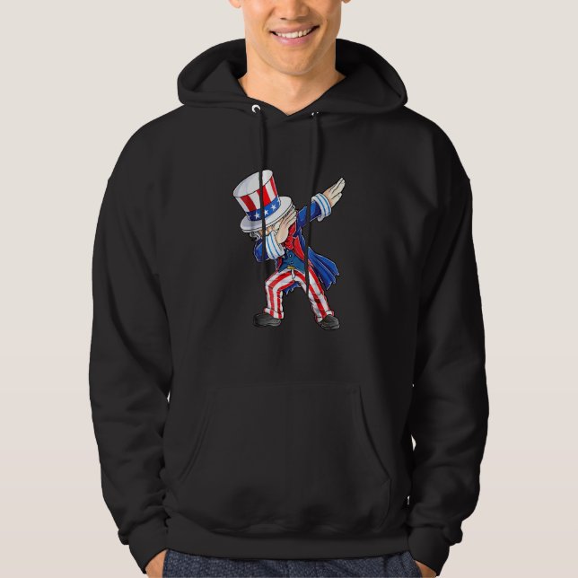 Veste À Capuche Dabbing Oncle Sam 4 juillet Enfants Garçons Fille (Devant)