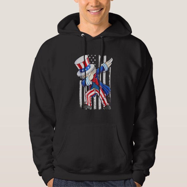 Veste À Capuche Dabbing Oncle Sam 4 juillet Enfants Garçons Fille  (Devant)