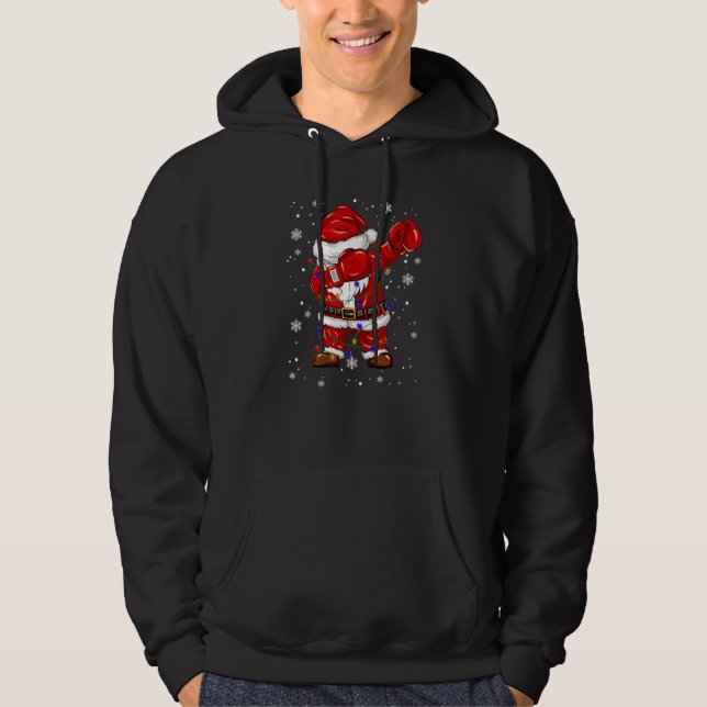 Veste À Capuche Dabbing Santa Claus Funny Boxer Noël (Devant)