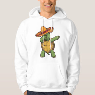 Veste À Capuche Dabbing Turtle Sombrero Vintage Vector Design_1