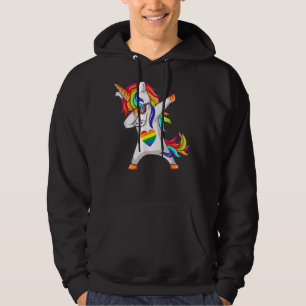 Veste À Capuche Dabbing Unicorn Gay pride Lgbt Lesbian Rainbow Fla