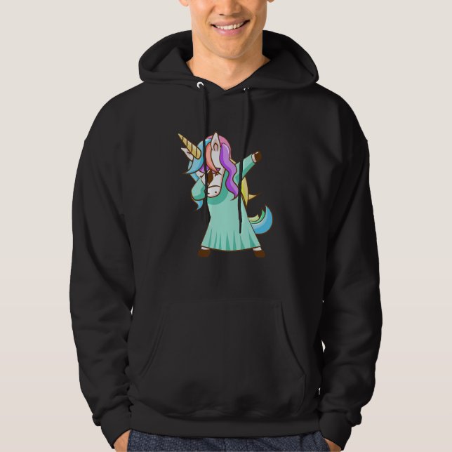 Veste À Capuche Dabbing Unicorn Magical Dab Dancing_8 (Devant)