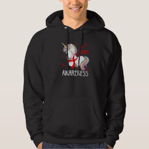 Veste À Capuche Dabbing Unicorn Rouge Ruban Vih Aide à la sensibil
