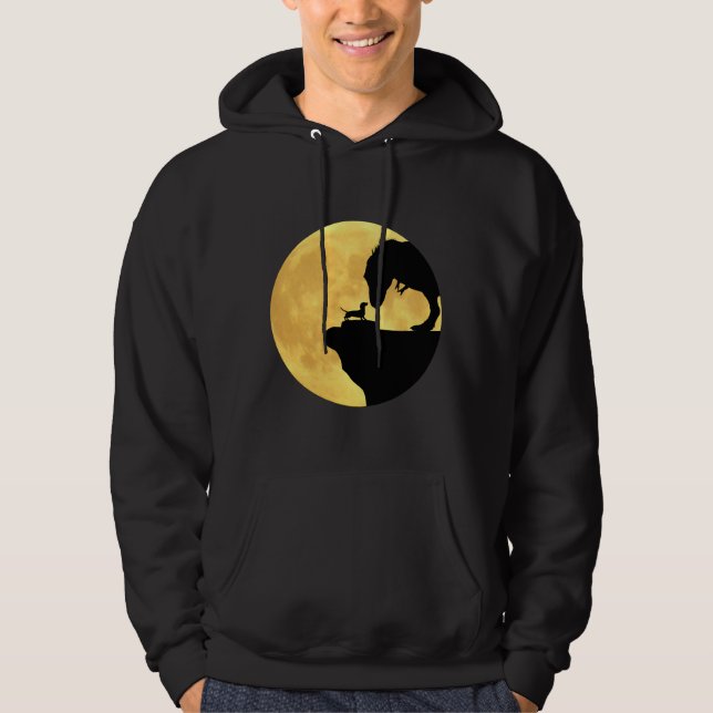 Veste À Capuche Dachshund Fabriquant Des Amis Avec Un T Rex Devant (Devant)
