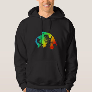 Veste À Capuche Dachshund fil cheveux coloré arc-en-ciel rétro