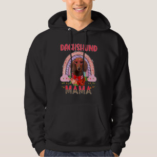 Veste À Capuche Dachshund Mama mignonne arc-en-ciel Rainy Chien Mè
